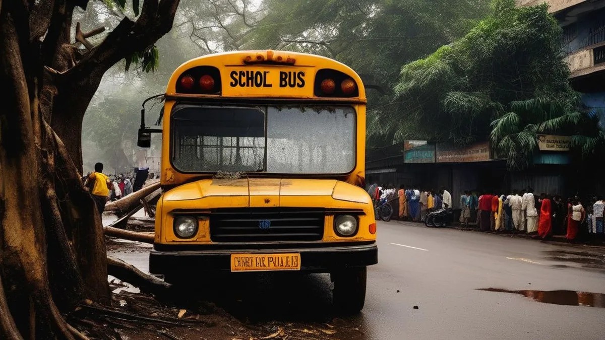 Child Killed After Tree Falls on School Bus in Mumbai